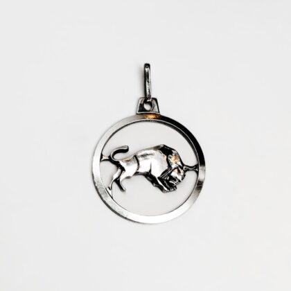 Vintage Sterling Silver Taurus Zodiac Pendant #9635-69