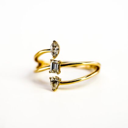 10ct Yellow Gold 0.36ct Lab Grown Diamond Ring Size O #69987
