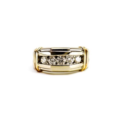14ct Two-Tone Gold 0.49ct Diamond Ring Size Q #69432