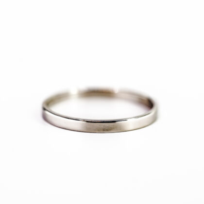 18ct White Gold 2.00mm Ring Band Size M1/2 #69803