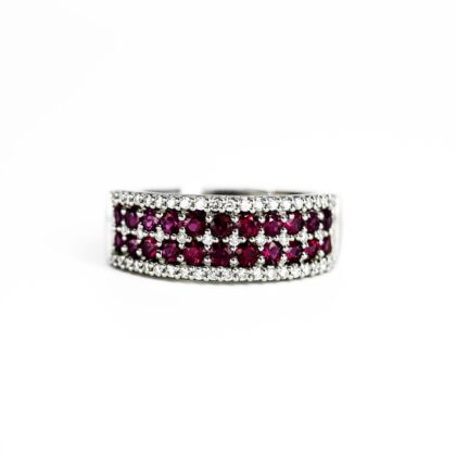 Monty's 18ct White Gold Ruby and Diamond Ring With Valuation $10,400 #68790