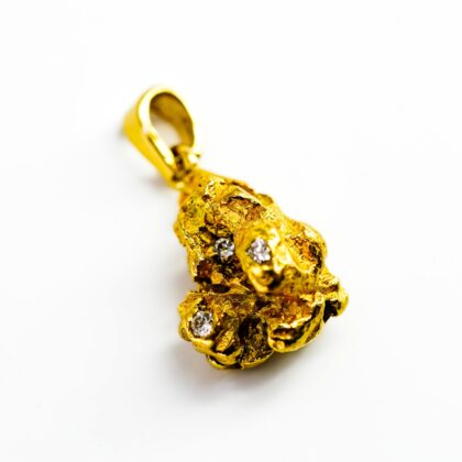 21ct Yellow Gold Diamond Native Nugget Pendant #70022