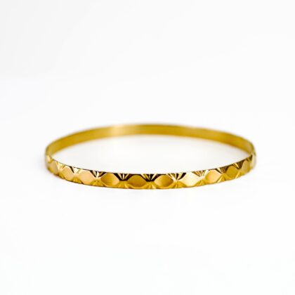 21ct Yellow Gold Patterened Round Bangle #66215