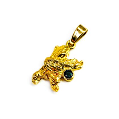 22ct Yellow Gold Sapphire Nugget Pendant #70021
