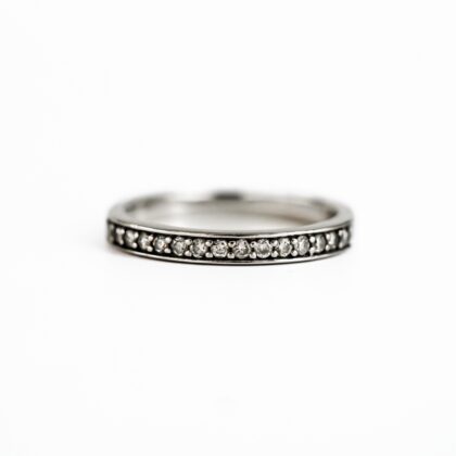 9ct White Gold 2.4mm Diamond Eternity Ring Size K #69470