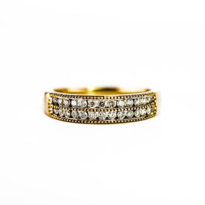 9ct Yellow Gold Diamond Ring Size N #69617