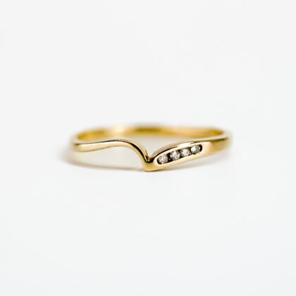 9ct Yellow Gold Diamond Ring Size R #68549