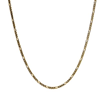 9ct Yellow Gold Figaro Link Chain Necklace 46cm #69653