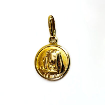 9ct Yellow Gold Mary Pendant 17.5mm #70007