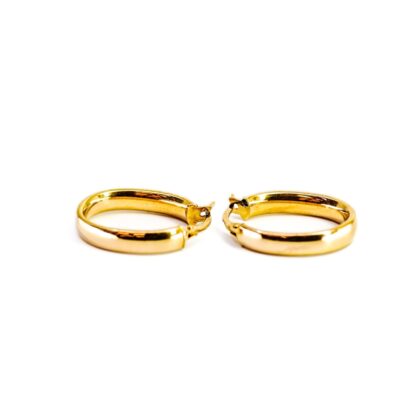 9ct Yellow Gold Oval Hoop Earrings #69451
