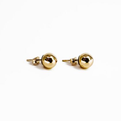 9ct Yellow Gold Sphere Stud Earrings 7.8mm #69788