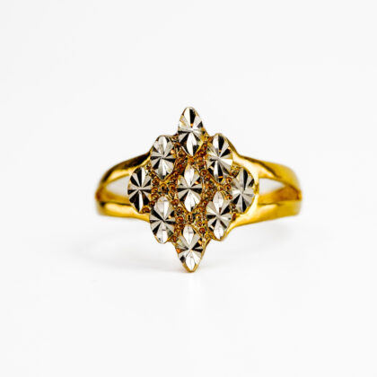 9ct Yellow and White Gold Ring Size P1/2 #69468