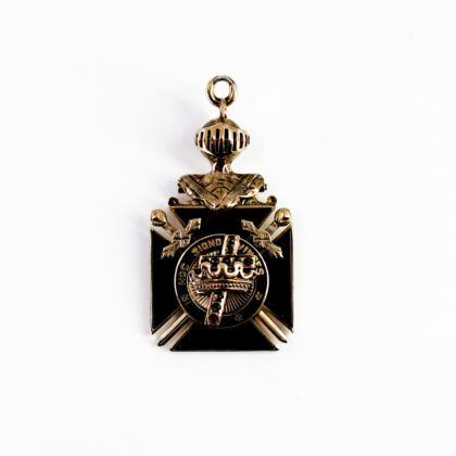 Antique 9ct Yellow Gold Masonic Knights Templar Pendant #38178