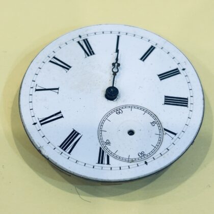 Antique Pocket Watch Movement & Dial 41.3mm White - For Parts #69983-6
