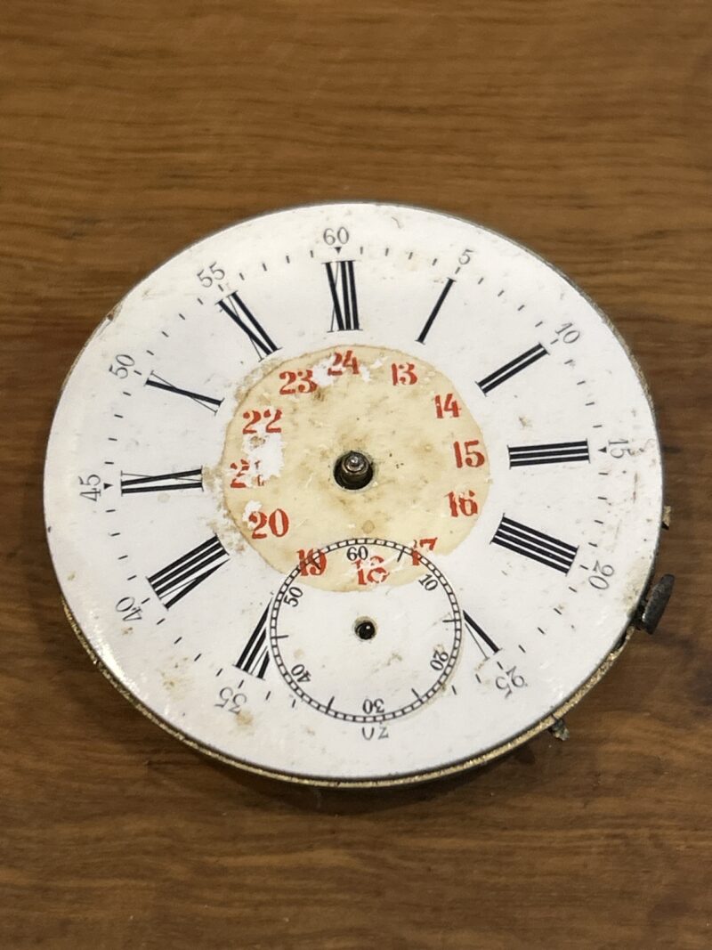 Antique Pocket Watch Movement & Dial 41mm - For Parts #69983-10 - Monty's