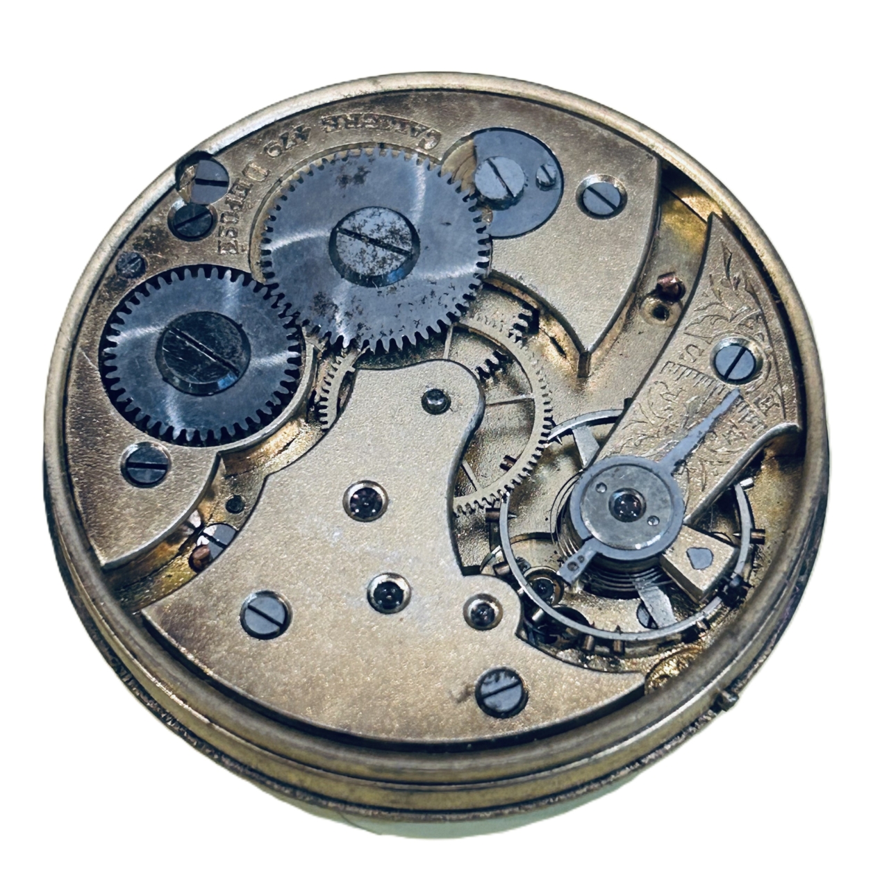 Antique Pocket Watch Movement & Dial 43mm White Arabic - For Parts ...