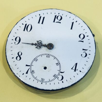 Antique Pocket Watch Movement & Dial 43mm White - For Parts #69983-12