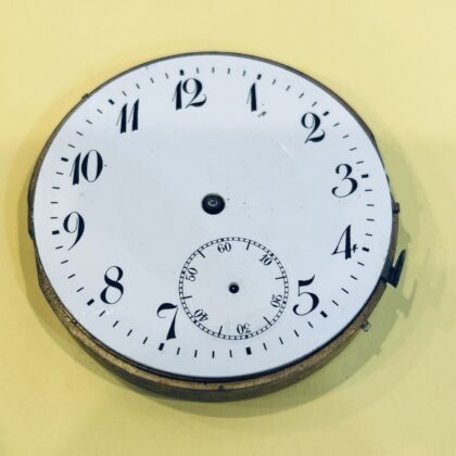 Antique Pocket Watch Movement & Dial 44.6mm White - For Parts #69983-13