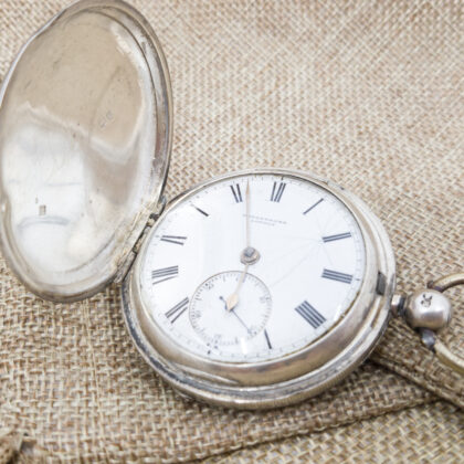 Antique Sterling Silver Rotherhams London Pocket Watch Circa 1883 51mm For Parts #54843