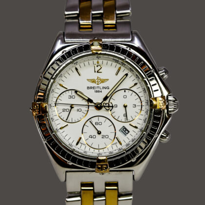 Monty's Breitling Chronosport Chrono Sextant B55046 Two Tone Quartz Watch 36mm With Box #69764