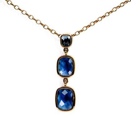 Foli Folie Gold Plated Three Stone Pendant and Necklace #69711