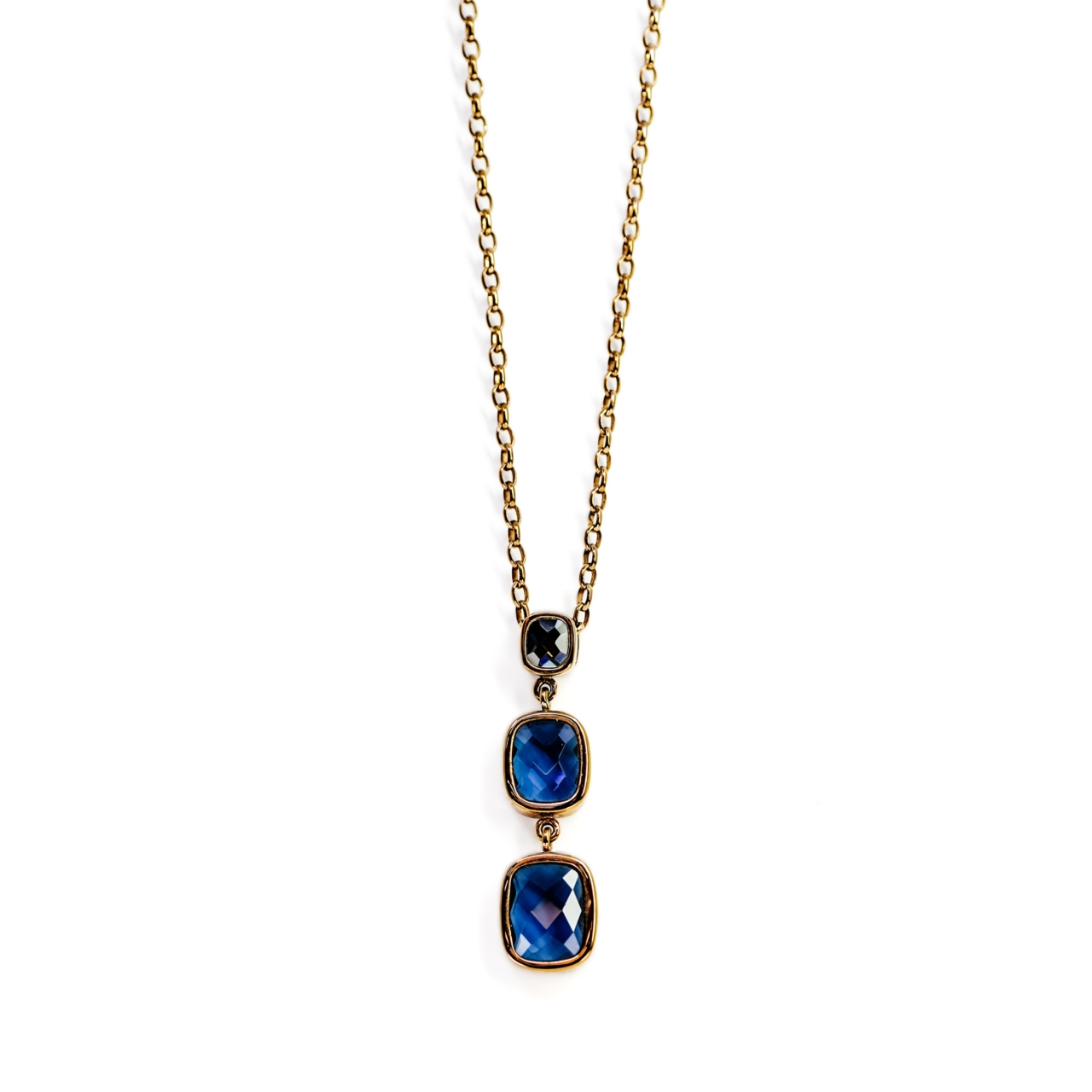 Foli Folie Gold Plated Three Stone Pendant and Necklace #69711 Foli Folie Gold Plated Three Stone Pendant and Necklace #69711 - Image 2