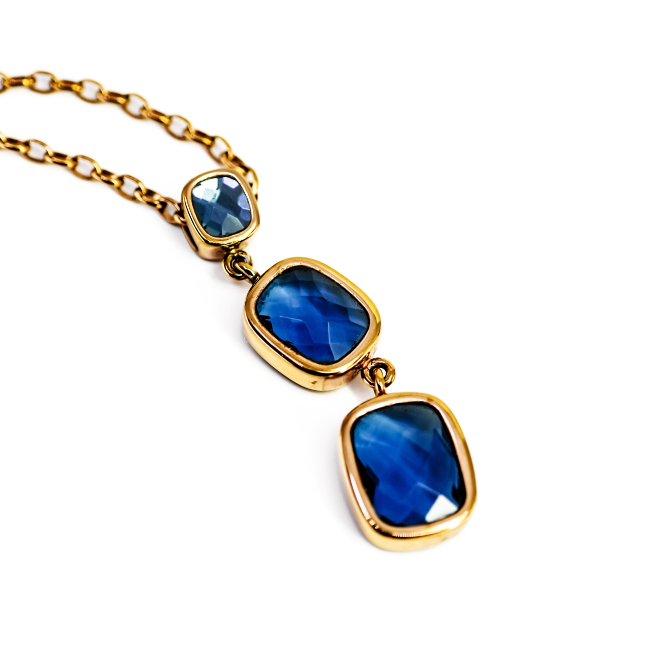 Foli Folie Gold Plated Three Stone Pendant and Necklace #69711 Foli Folie Gold Plated Three Stone Pendant and Necklace #69711 - Image 4
