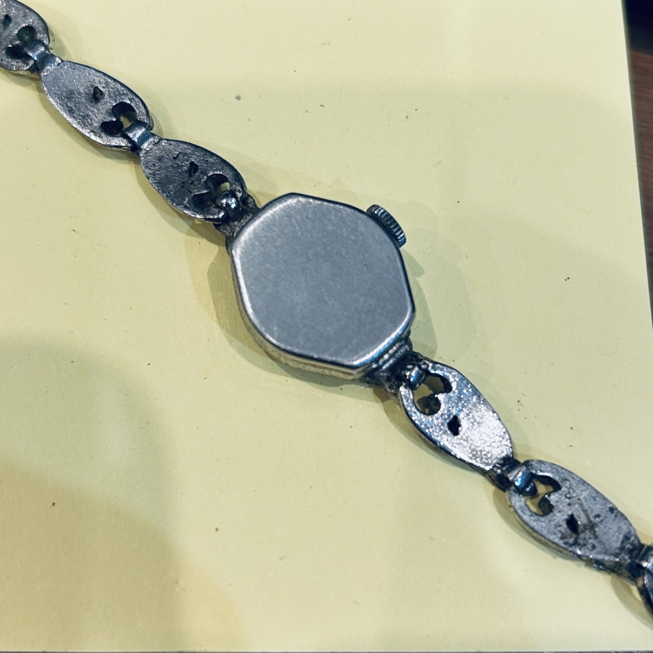 Ladies Vintage Felaris Manual Marcasite Watch Not Running As Is For Parts #69832 - Image 5