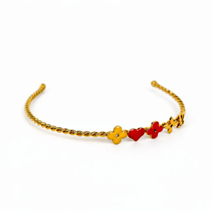 Louis Vuitton Monogram Sweet Braided Headband Gold Tone Multicolour #69900