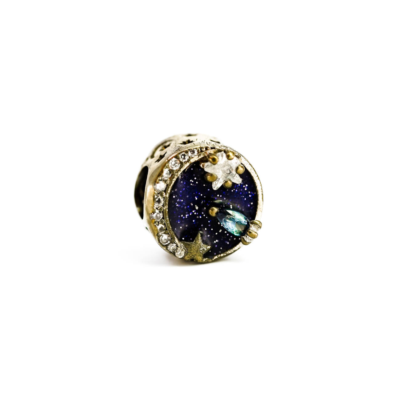 Pandora Sterling Silver Blue Night Sky Charm #69588-2 Pandora Sterling Silver Blue Night Sky Charm #69588-2