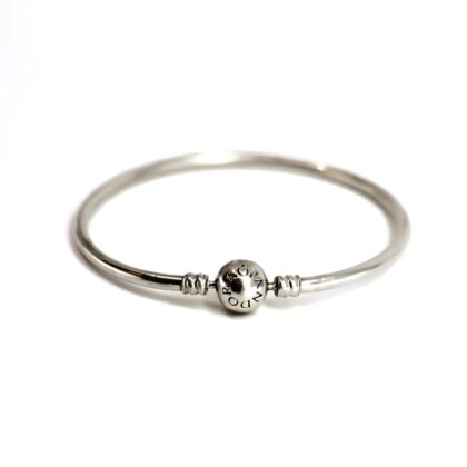 Monty's Pandora Sterling Silver Logo Clasp Bangle #69588