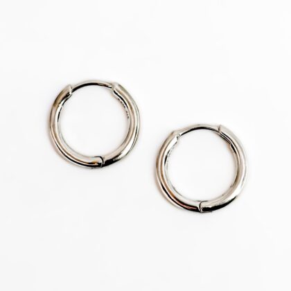 Monty's Pandora Sterling Silver Round Huggie Hoop Earrings #69927