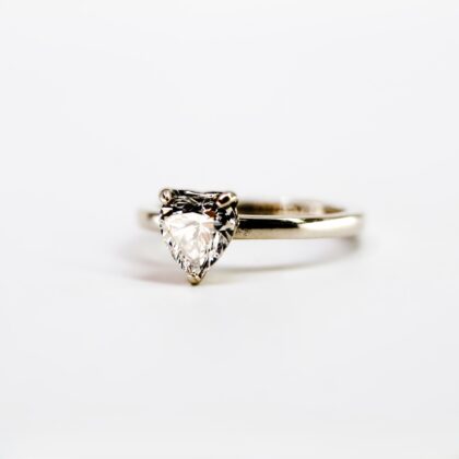 Monty's Pandora Sterling Silver Sparkling Heart Ring Size J/48 #69922