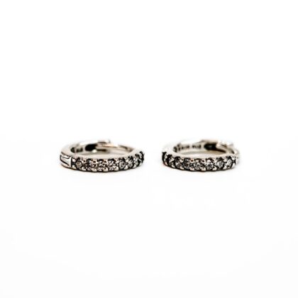 Pandora Sterling Silver Sparkling Huggie Hoop Earrings #69928