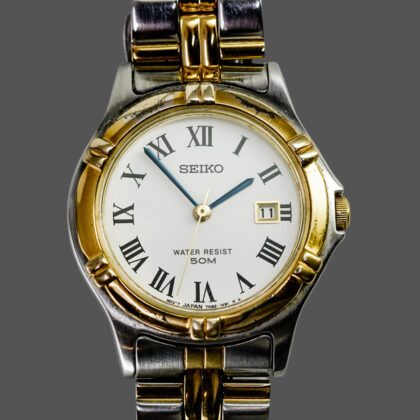 Seiko 7N82-0660 Ladies Quartz 26mm Two-Tone Watch #69839