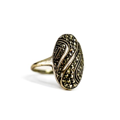 Sterling Silver Marcasite Ring Size L½ #69949