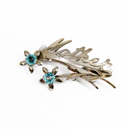 Vintage Gold Plated Mother Brooch Floral Design 40mm #69793