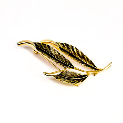 Monty's Vintage Stefany Gold-Tone Leaf Brooch 78mm #69759