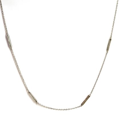 Vintage Sterling Silver Bar Link Necklace 69cm #69834