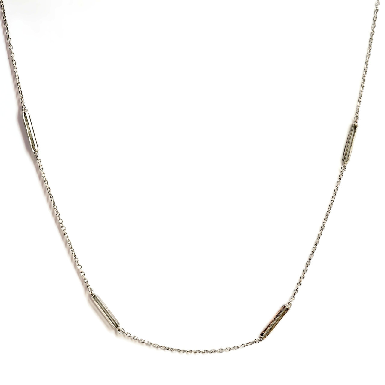 Vintage Sterling Silver Bar Link Necklace 69cm #69834