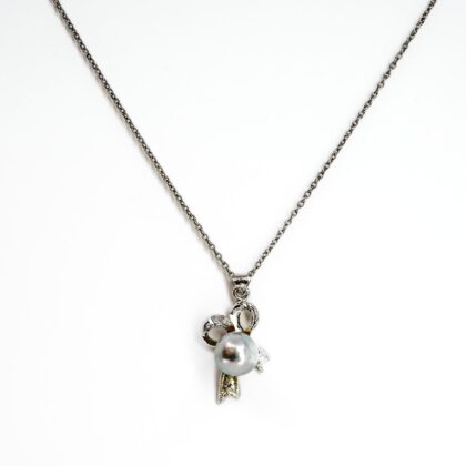 Vintage Sterling Silver Pearl Necklace 40cm #69781