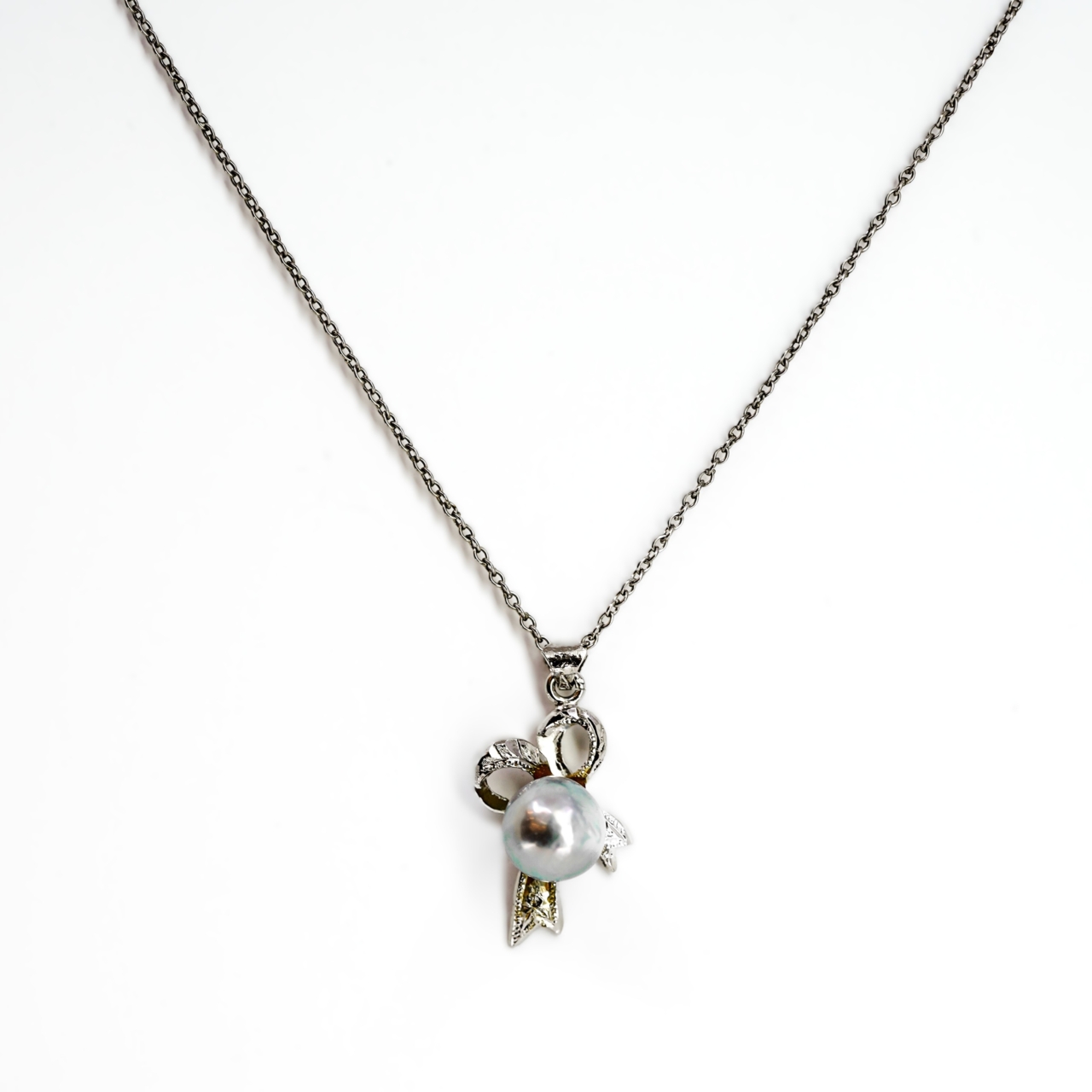 Vintage Sterling Silver Pearl Necklace 40cm #69781