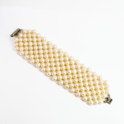 Wide Multi Strand Pearl Bracelet #69445