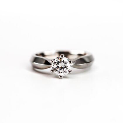 18ct White Gold Round Brilliant Diamond Solitaire Engagement Ring 0.65ct G/SI1 Size J | Val $7,285 #8639
