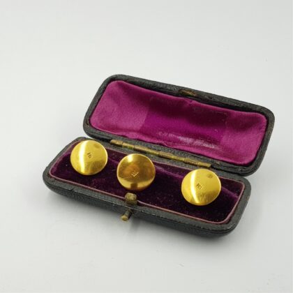 Antique 18ct Yellow Gold Dress Buttons Set of 3 #44726
