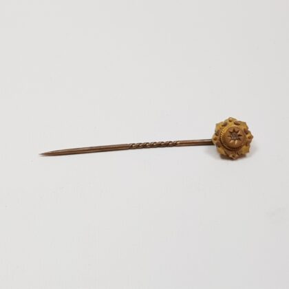 Antique 9ct Yellow Gold Diamond Star Set Stick Pin #21072