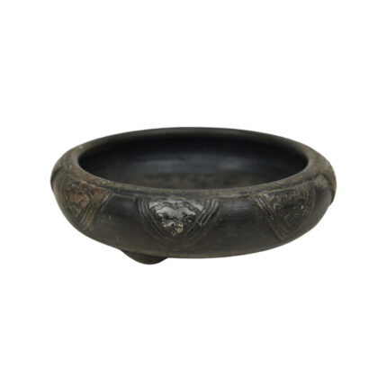 Antique Japanese Ikebana Clay Bowl #70078