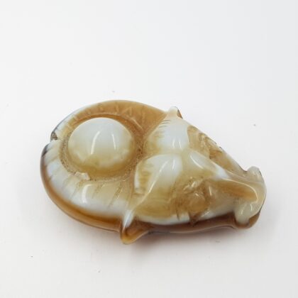 Chinese Carved Agate Amulet Pendant 4.7x3.2x1.6cm #46645