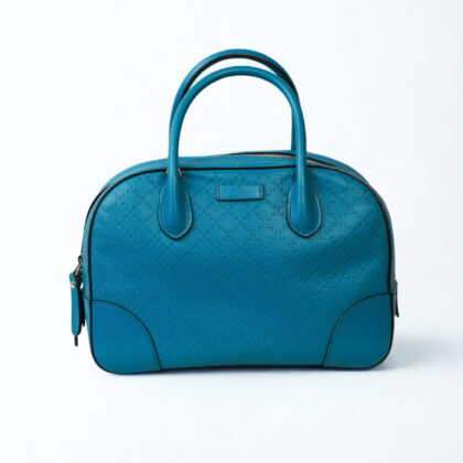 Gucci Diamante Leather Satchel Bag | Blue #70392