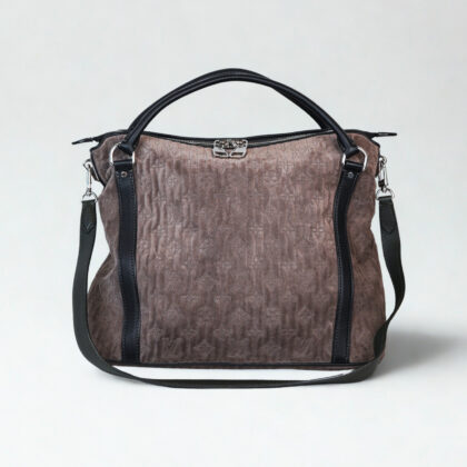 Louis Vuitton Antheia Ixia PM Shoulder Bag | Monogram Suede | Black Leather Trim | 2012 | 40 x 30 x 12cm #70393